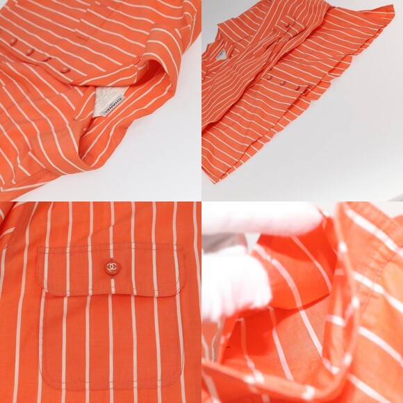 Chanel Shirt Cotton Orange CC - Picture 4 of 6